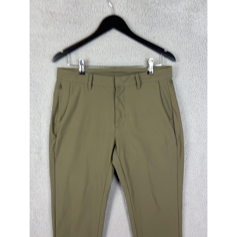 Fabletics Pants Mens 32x32 Green Performance Polyester Zip Pocket Slim Tapered - Picture 2 of 10